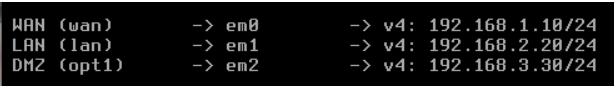 Esquema de red LAN WAN y DMZ en firewall pfSense